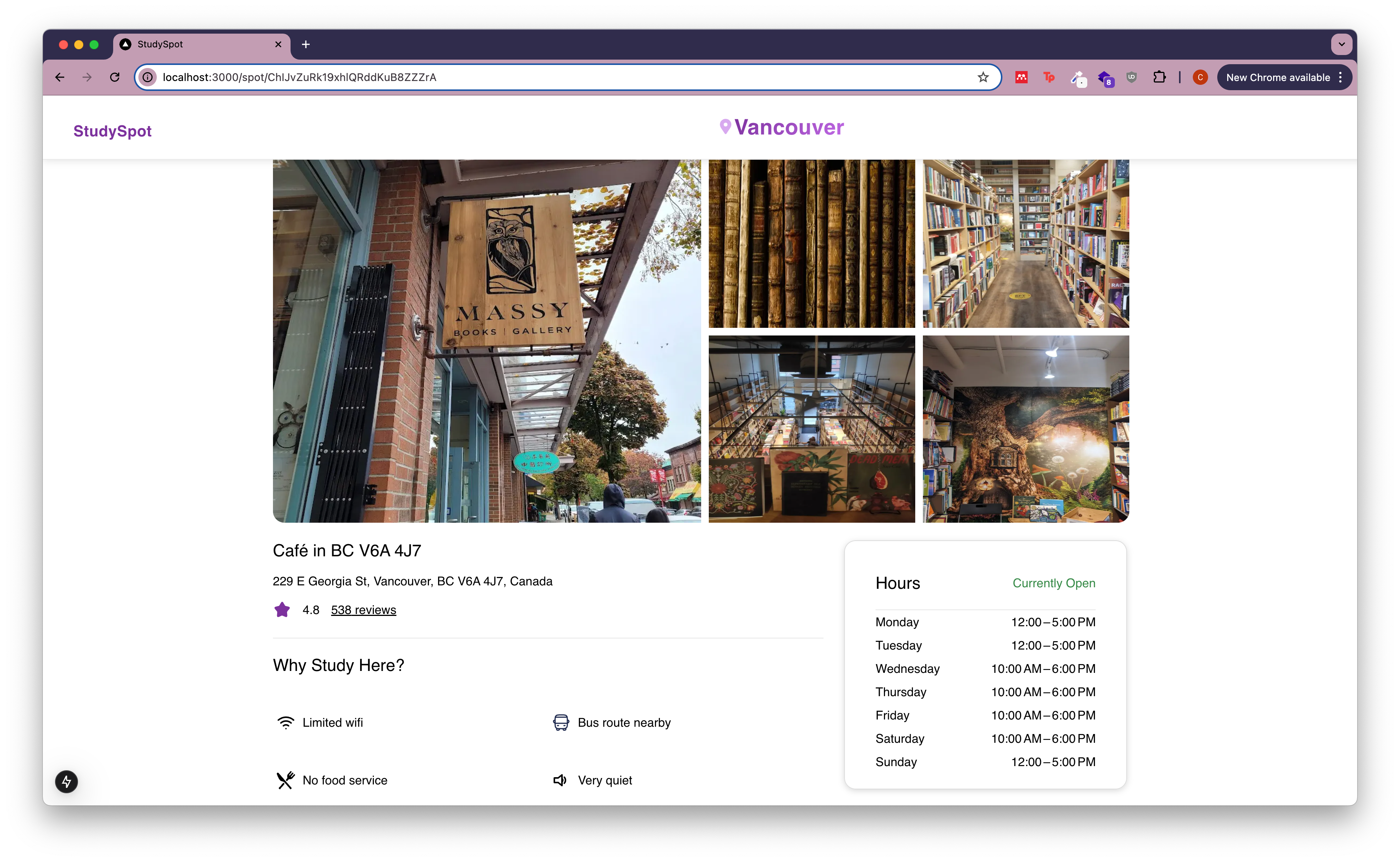 A screenshot of the app's details page.